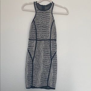 Black and White Printed Bodycon Dress